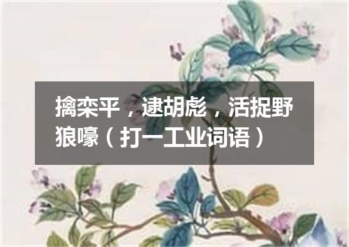 擒栾平，逮胡彪，活捉野狼嚎（打一工业词语）