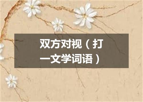 双方对视（打一文学词语）
