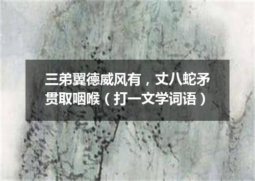 三弟翼德威风有，丈八蛇矛贯取咽喉（打一文学词语）