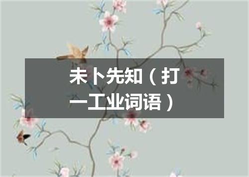 未卜先知（打一工业词语）