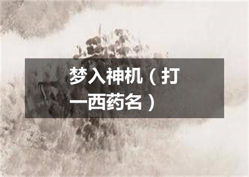 梦入神机（打一西药名）