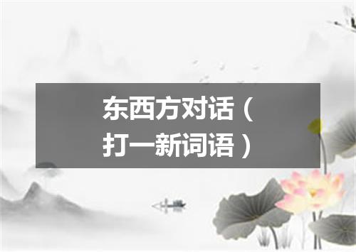 东西方对话（打一新词语）