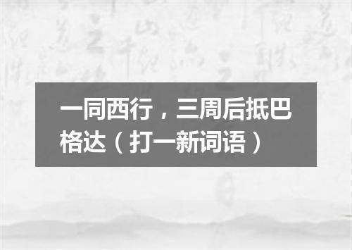 一同西行，三周后抵巴格达（打一新词语）