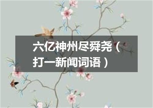 六亿神州尽舜尧（打一新闻词语）