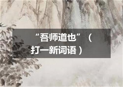 “吾师道也”（打一新词语）