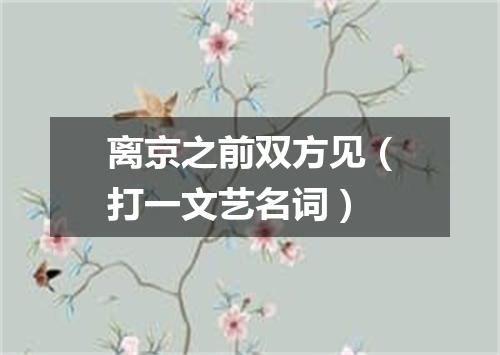 离京之前双方见（打一文艺名词）