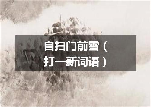 自扫门前雪（打一新词语）