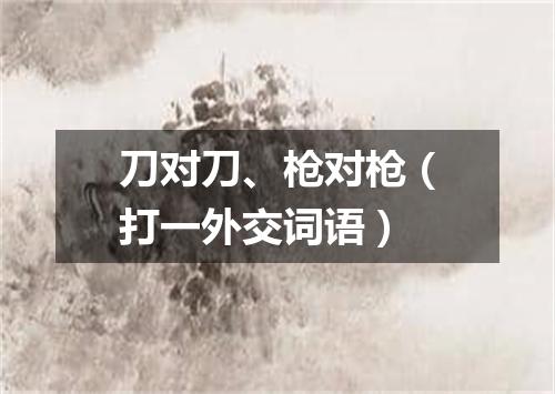 刀对刀、枪对枪（打一外交词语）