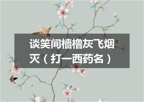 谈笑间樯橹灰飞烟灭（打一西药名）