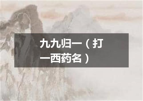 九九归一（打一西药名）