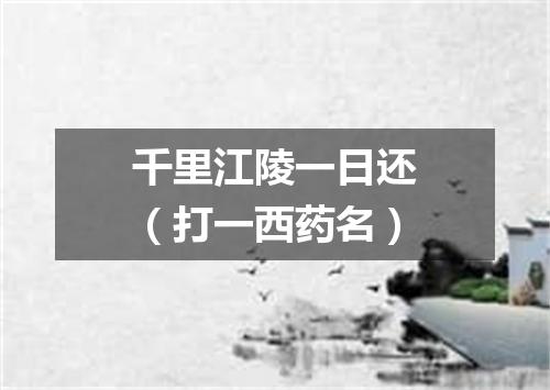 千里江陵一日还（打一西药名）