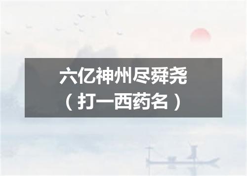 六亿神州尽舜尧（打一西药名）