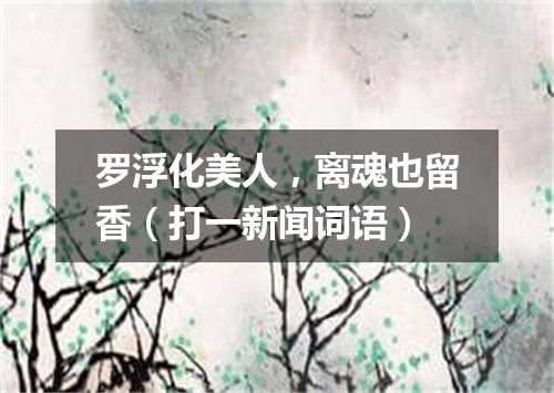 罗浮化美人，离魂也留香（打一新闻词语）