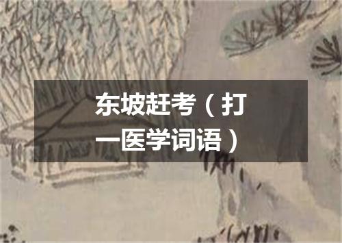 东坡赶考（打一医学词语）
