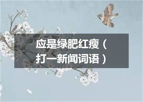应是绿肥红瘦（打一新闻词语）