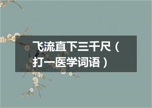 飞流直下三千尺（打一医学词语）
