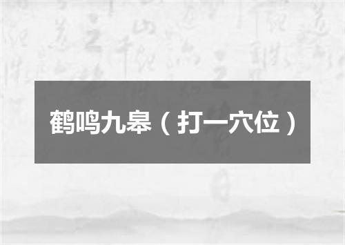 鹤鸣九皋（打一穴位）