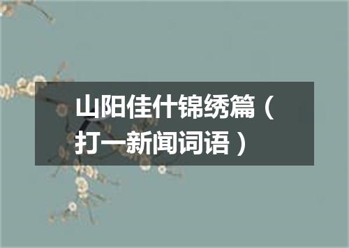 山阳佳什锦绣篇（打一新闻词语）