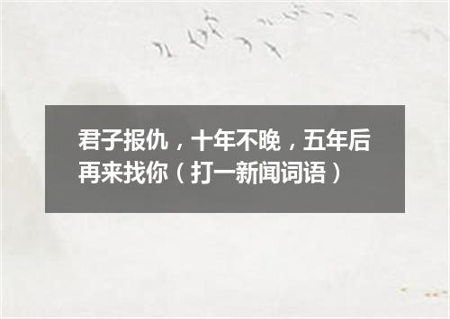 君子报仇，十年不晚，五年后再来找你（打一新闻词语）