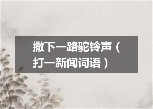 撒下一路驼铃声（打一新闻词语）
