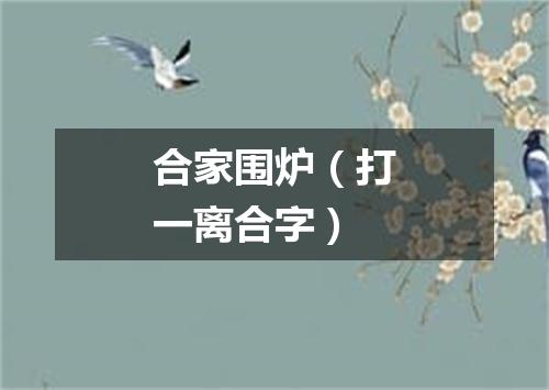 合家围炉（打一离合字）