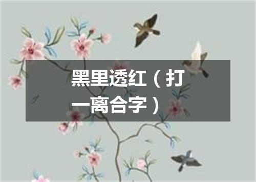 黑里透红（打一离合字）