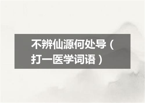 不辨仙源何处导（打一医学词语）