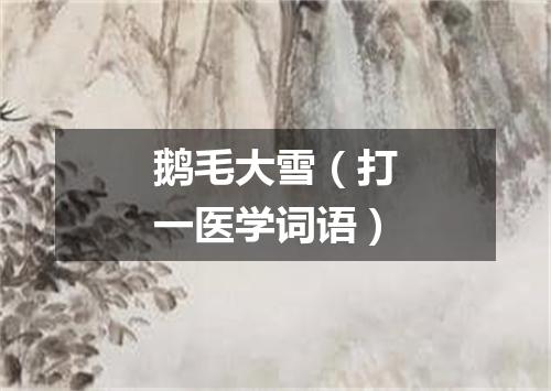 鹅毛大雪（打一医学词语）
