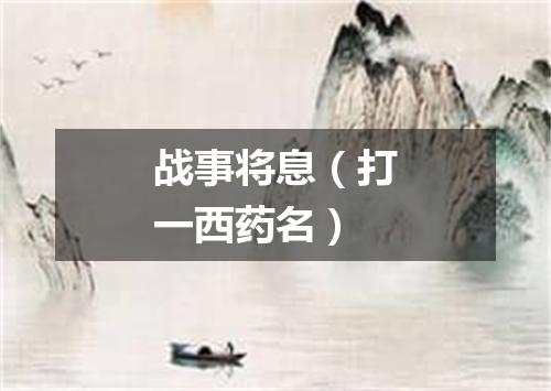 战事将息（打一西药名）