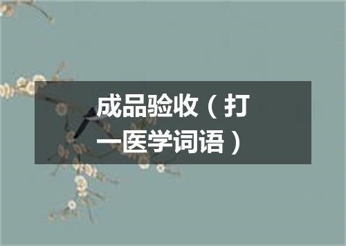 成品验收（打一医学词语）