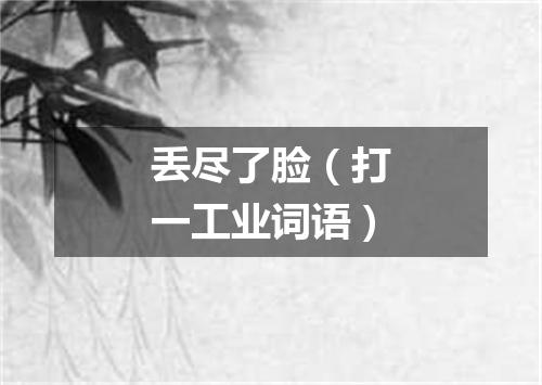 丢尽了脸（打一工业词语）