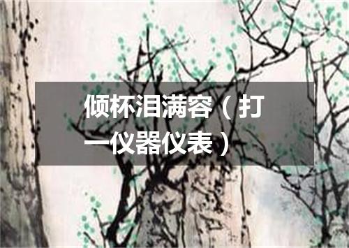 倾杯泪满容（打一仪器仪表）