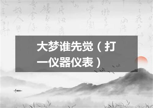 大梦谁先觉（打一仪器仪表）