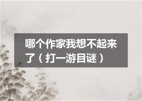哪个作家我想不起来了（打一游目谜）