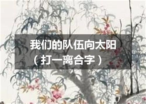 我们的队伍向太阳（打一离合字）