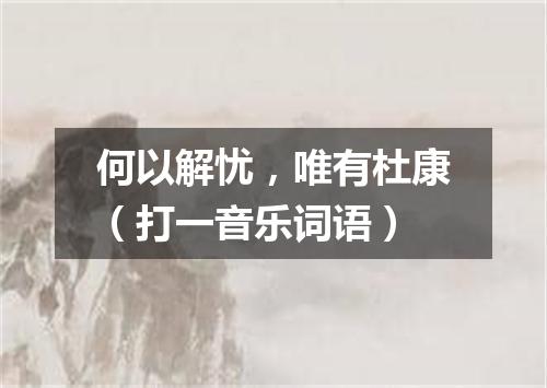 何以解忧，唯有杜康（打一音乐词语）