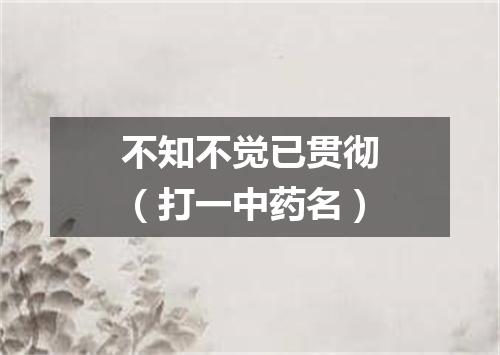 不知不觉已贯彻（打一中药名）