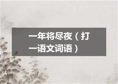 一年将尽夜（打一语文词语）