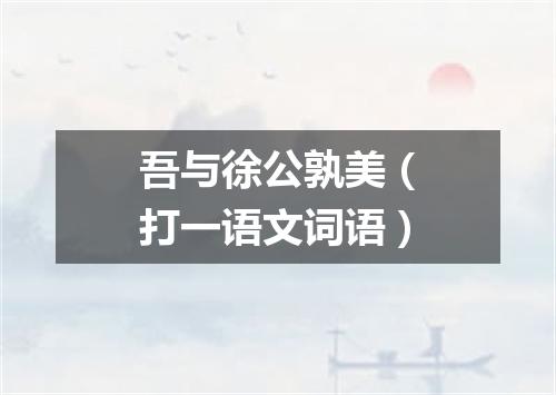 吾与徐公孰美（打一语文词语）