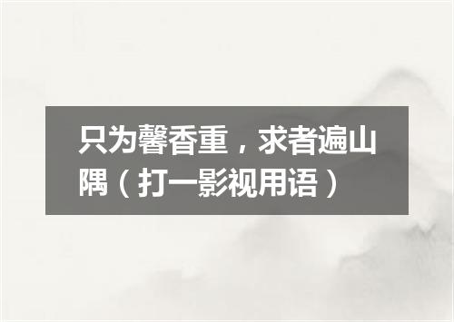 只为馨香重，求者遍山隅（打一影视用语）