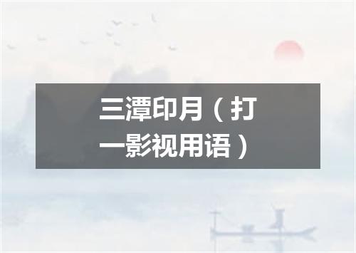 三潭印月（打一影视用语）