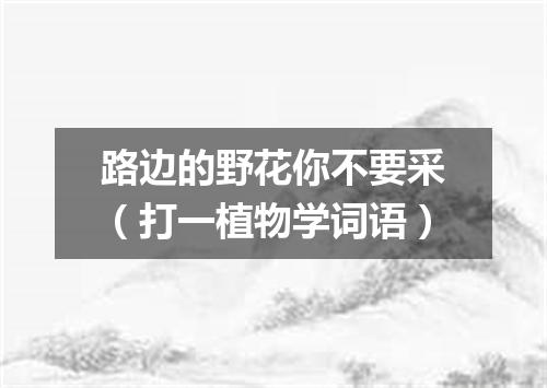 路边的野花你不要采（打一植物学词语）