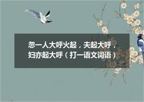 忽一人大呼火起，夫起大呼，妇亦起大呼（打一语文词语）