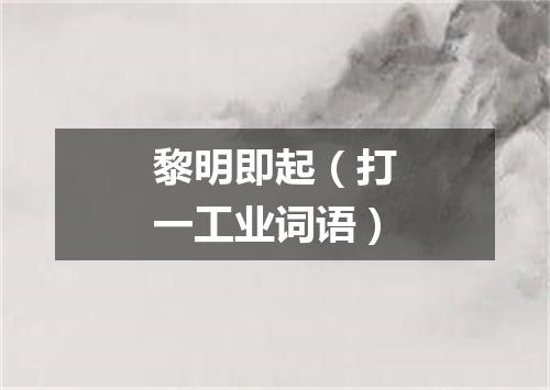 黎明即起（打一工业词语）