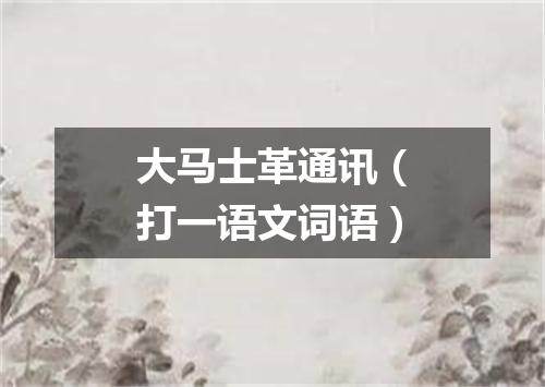 大马士革通讯（打一语文词语）