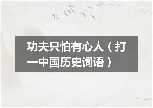 功夫只怕有心人（打一中国历史词语）