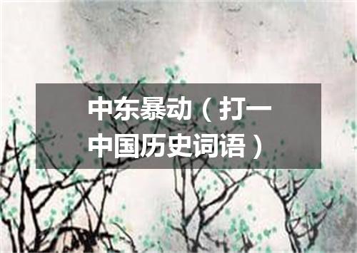 中东暴动（打一中国历史词语）