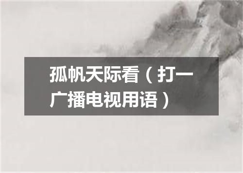 孤帆天际看（打一广播电视用语）