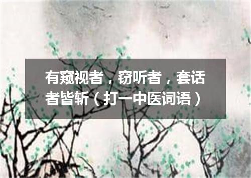 有窥视者，窃听者，套话者皆斩（打一中医词语）