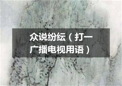 众说纷纭（打一广播电视用语）